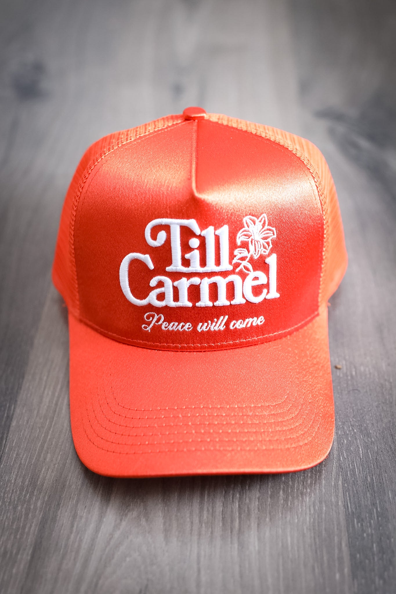 "Peace will come" Satin Trucker - Sunrise color way