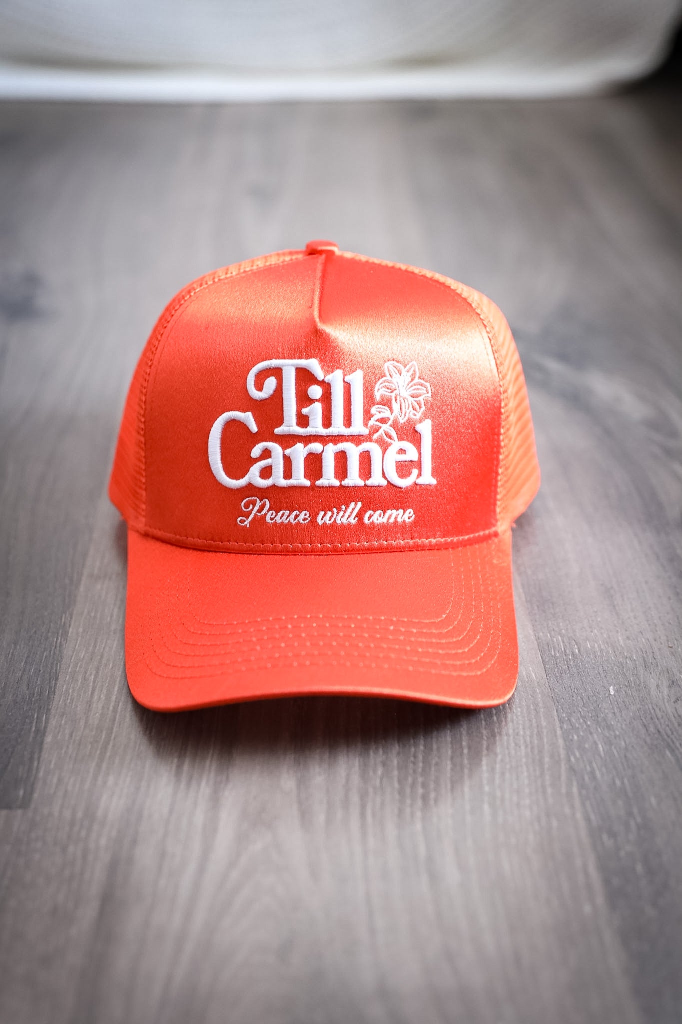 "Peace will come" Satin Trucker - Sunrise color way