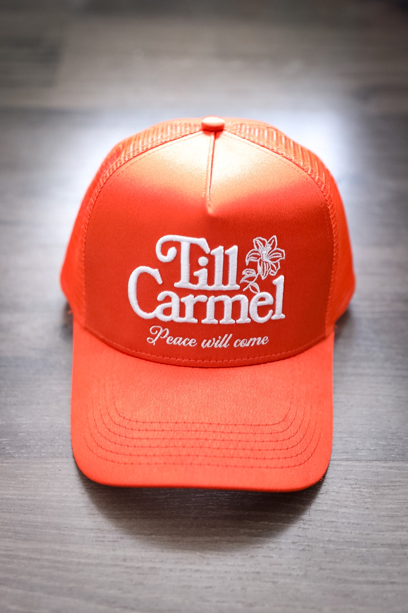 "Peace will come" Satin Trucker - Sunrise color way
